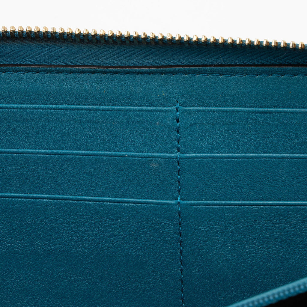 Gucci Patent Microguccissima Leather Nice Zip Around Wallet (SHF-as5XBr)