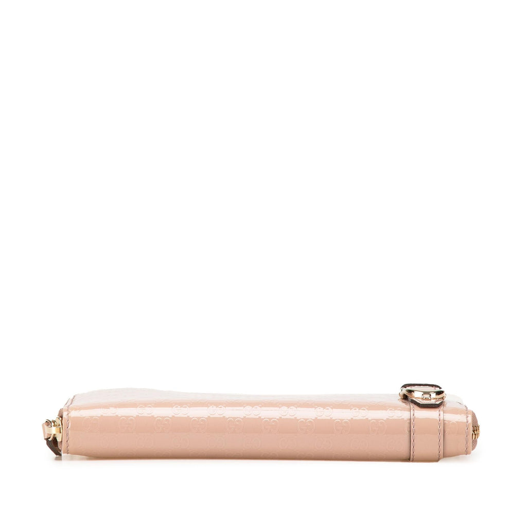 Gucci Microguccissima PatLBt Leather Nice Zip Around Wallet