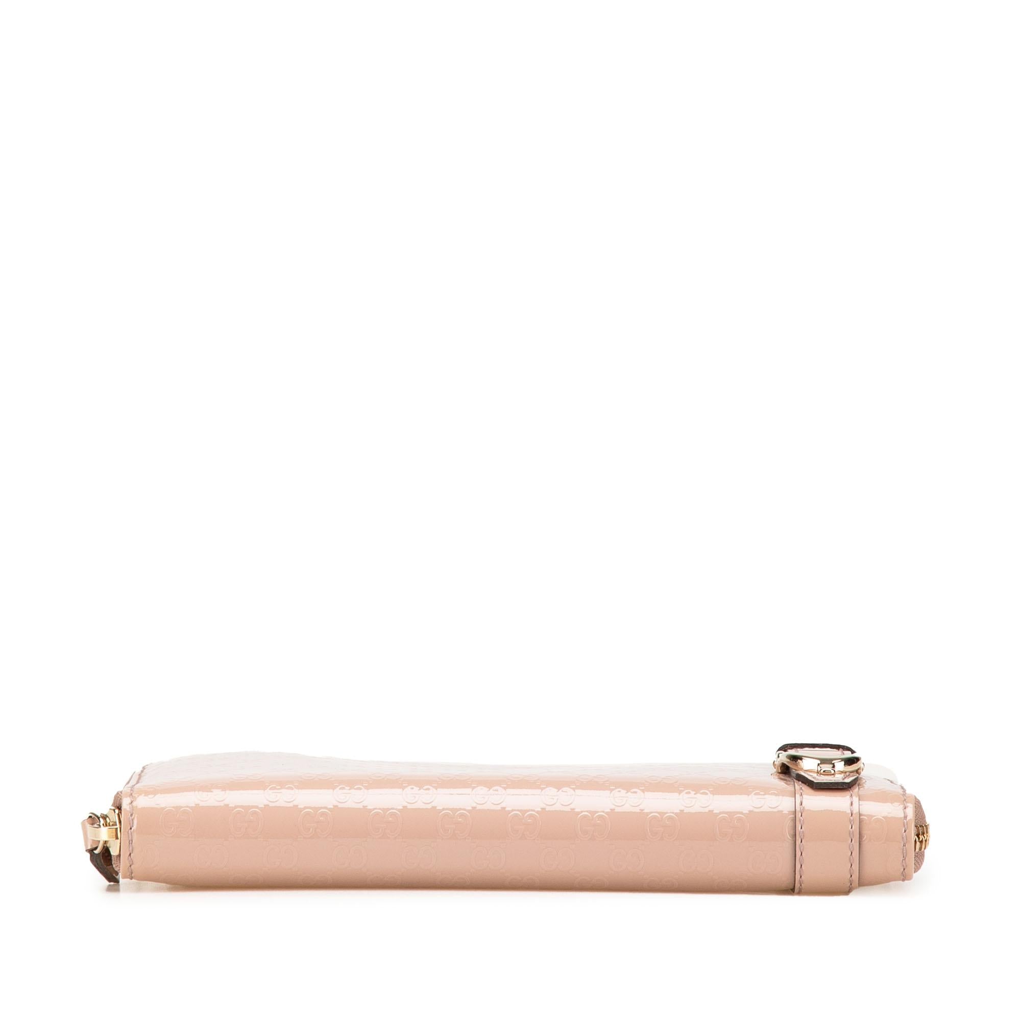 Gucci Microguccissima PatLBt Leather Nice Zip Around Wallet
