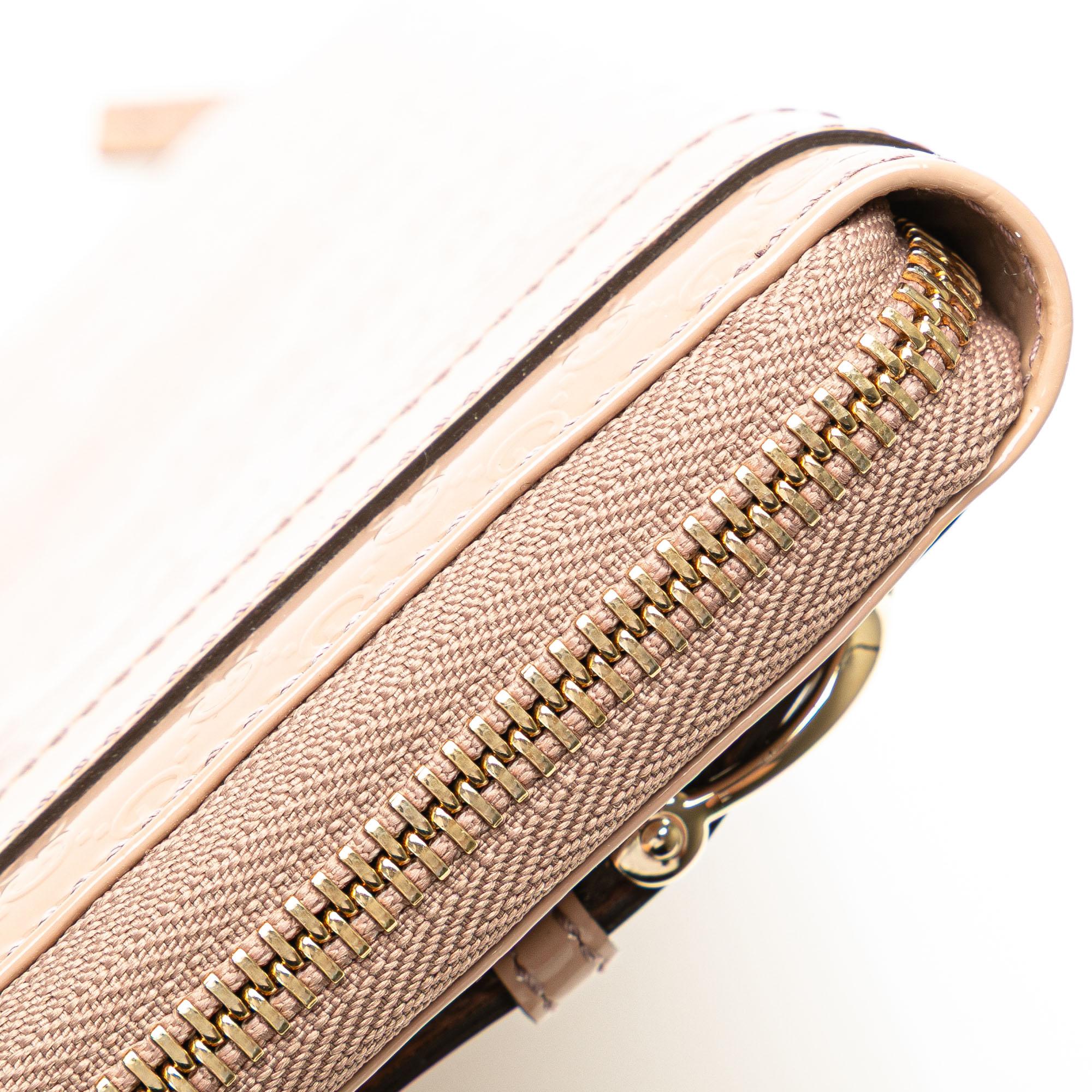 Gucci Microguccissima PatLBt Leather Nice Zip Around Wallet