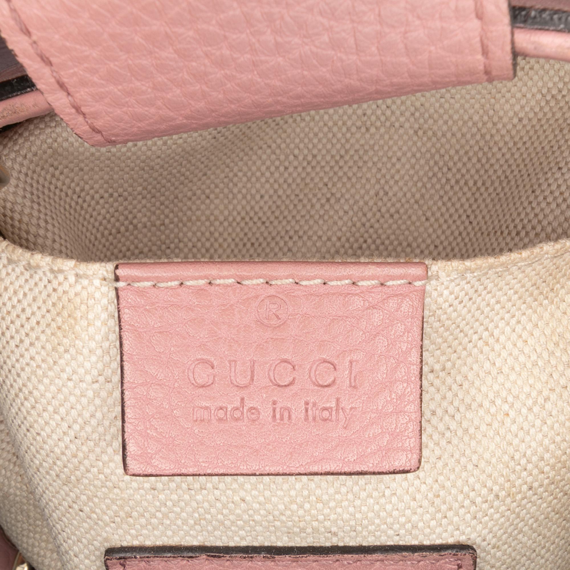 Gucci Mini Bicolor Calfskin Bamboo Shopper Satchel