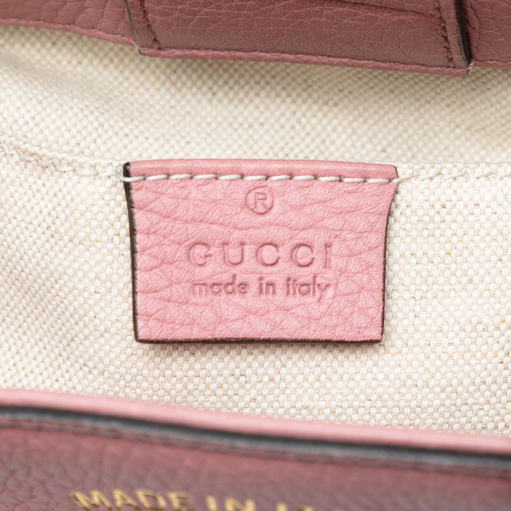 Gucci Mini Bicolor Calfskin Bamboo Shopper Satchel