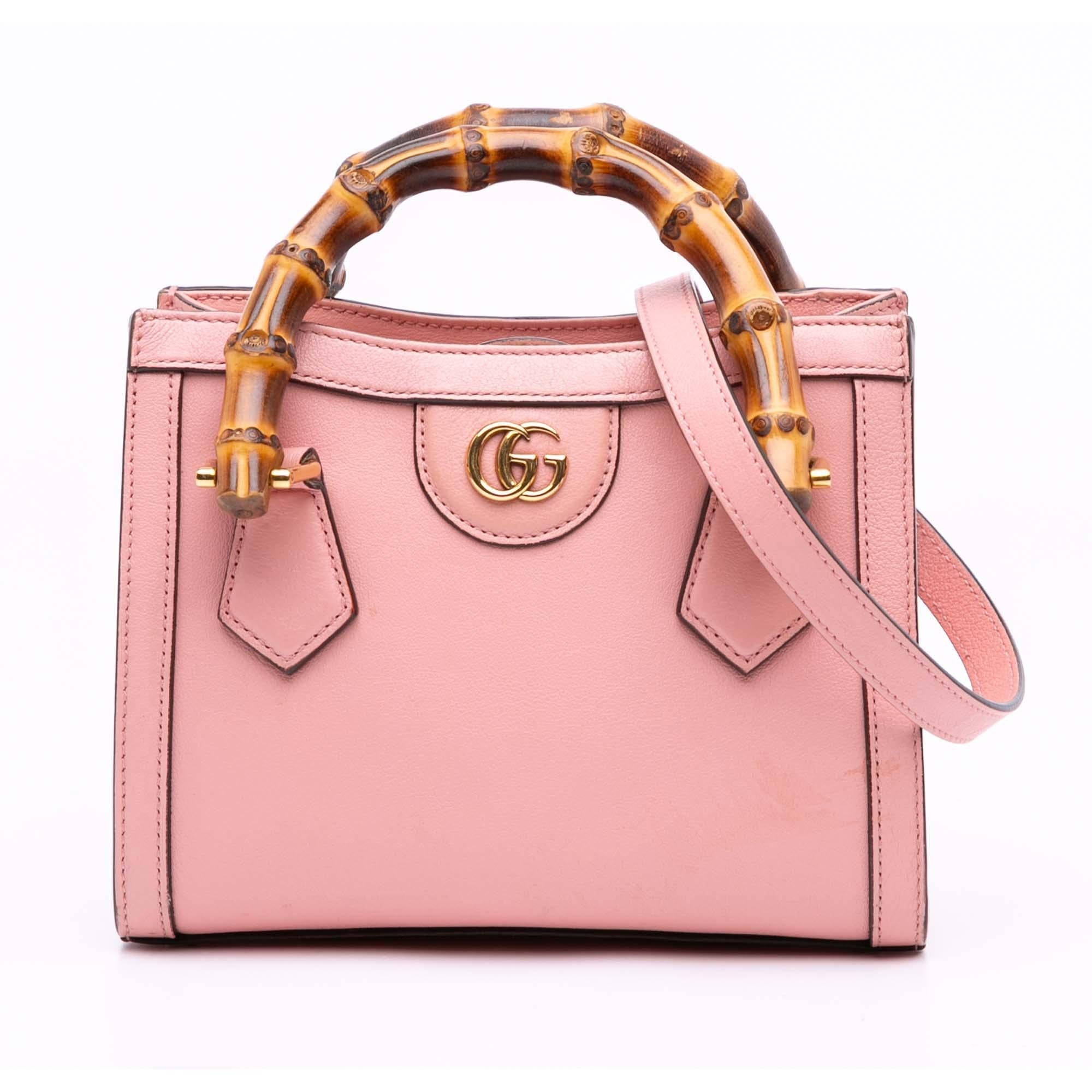 Gucci Mini Calfskin Bamboo Diana Satchel