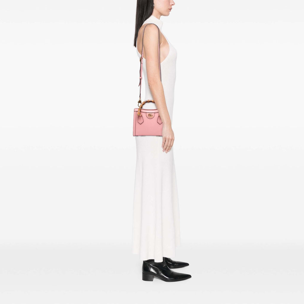 Gucci Mini Calfskin Bamboo Diana Satchel