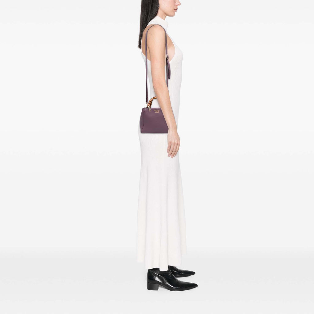 Gucci Mini Calfskin Bamboo Shopper Satchel