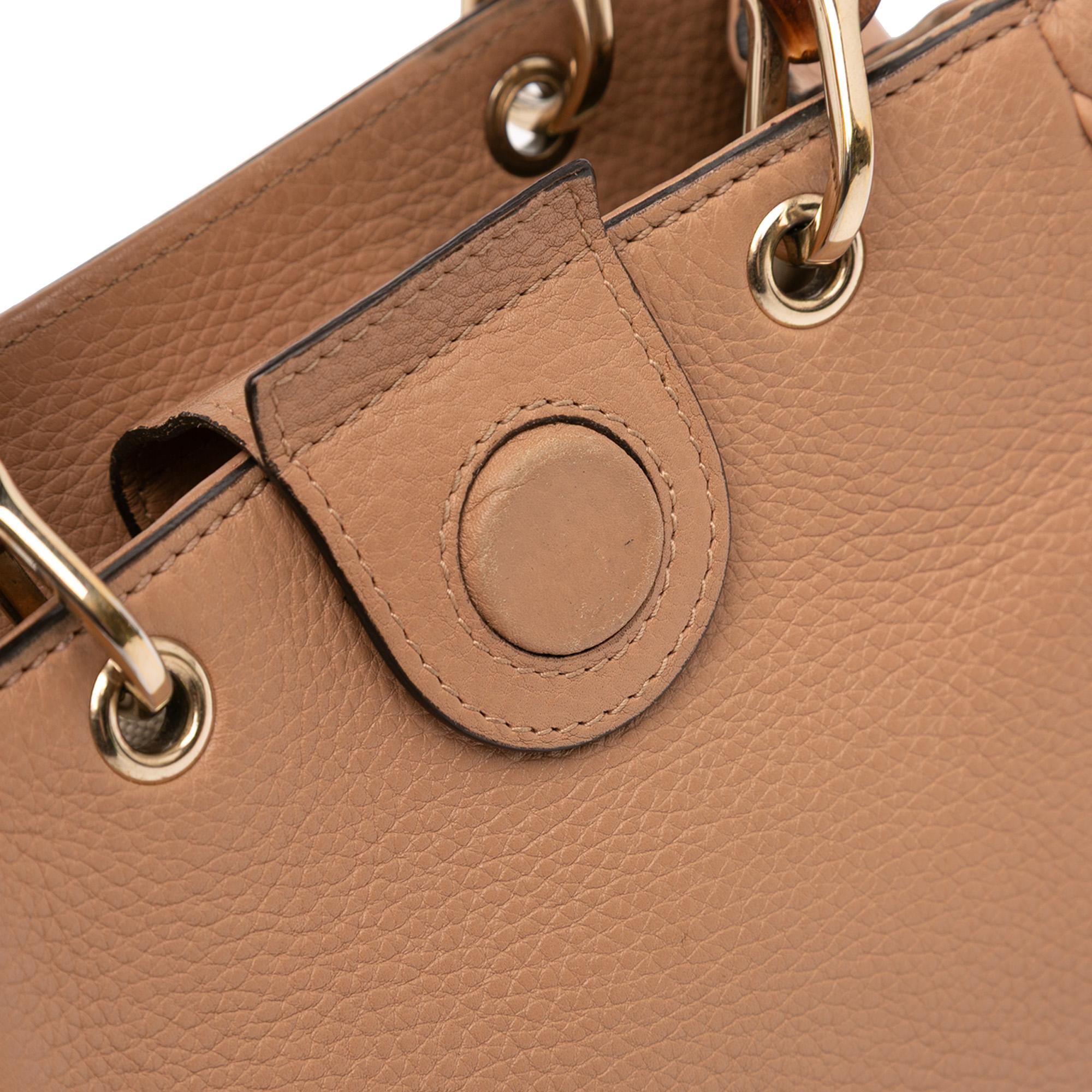 Gucci Mini Calfskin Bamboo Shopper Satchel