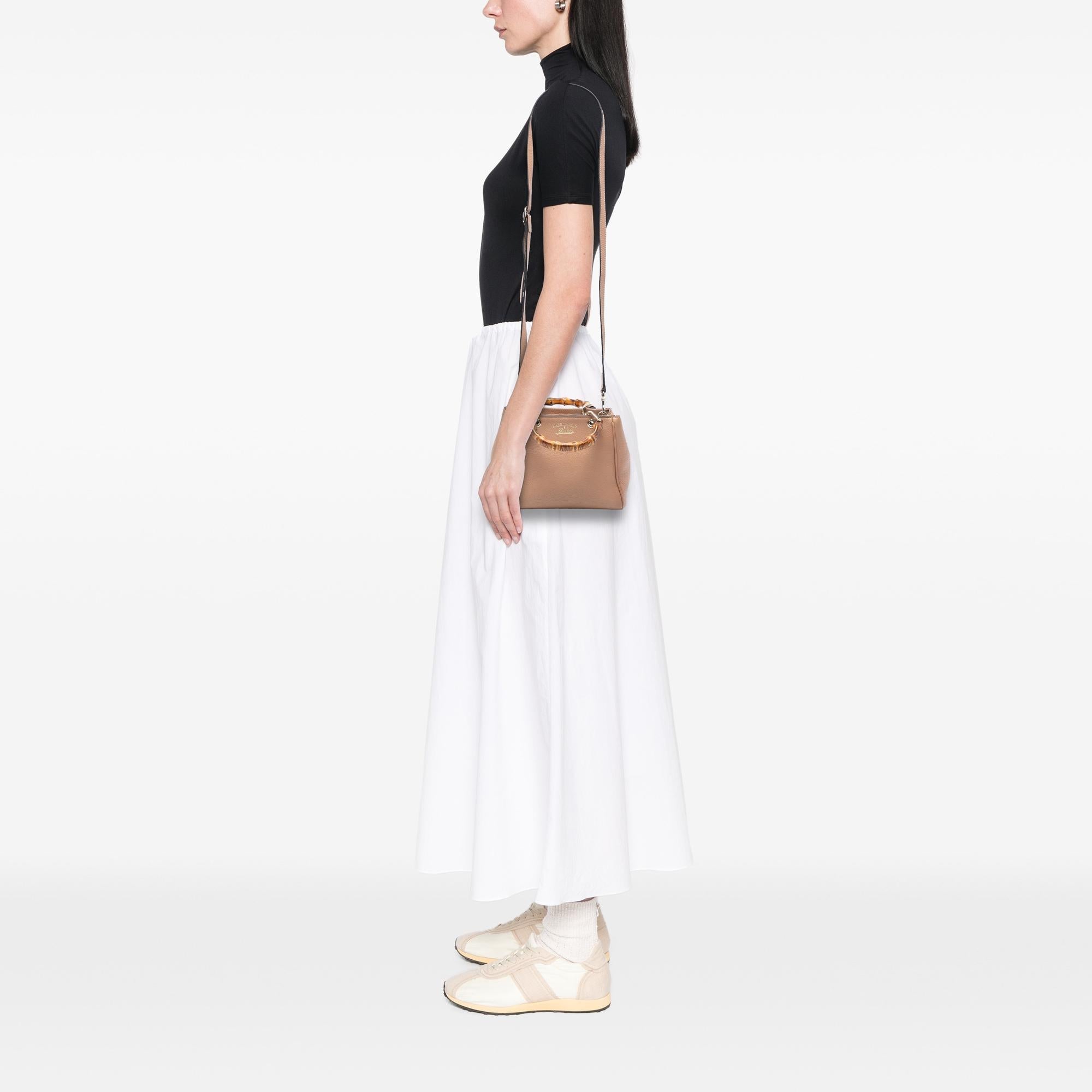 Gucci Mini Calfskin Bamboo Shopper Satchel