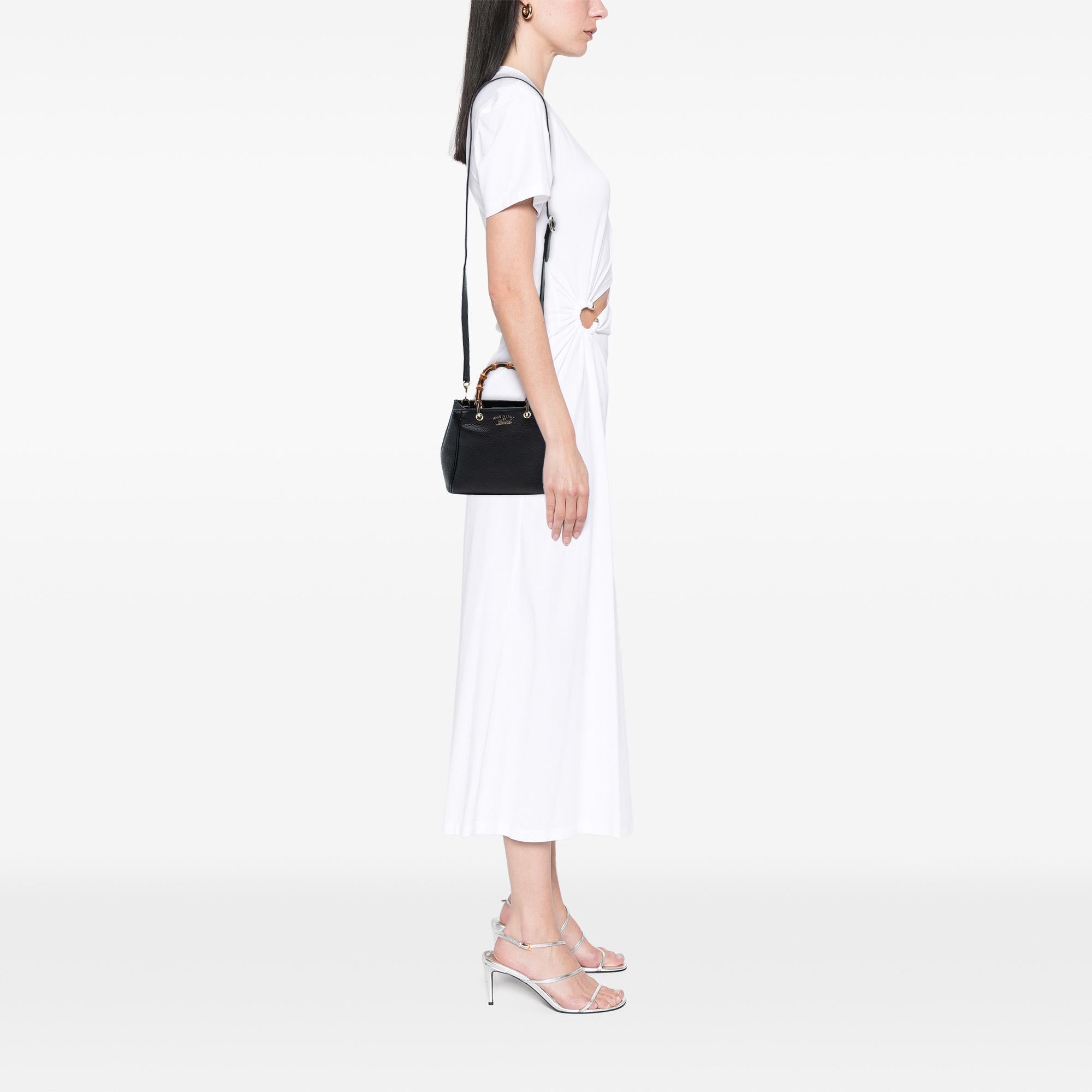 Gucci Mini Calfskin Bamboo Shopper Satchel