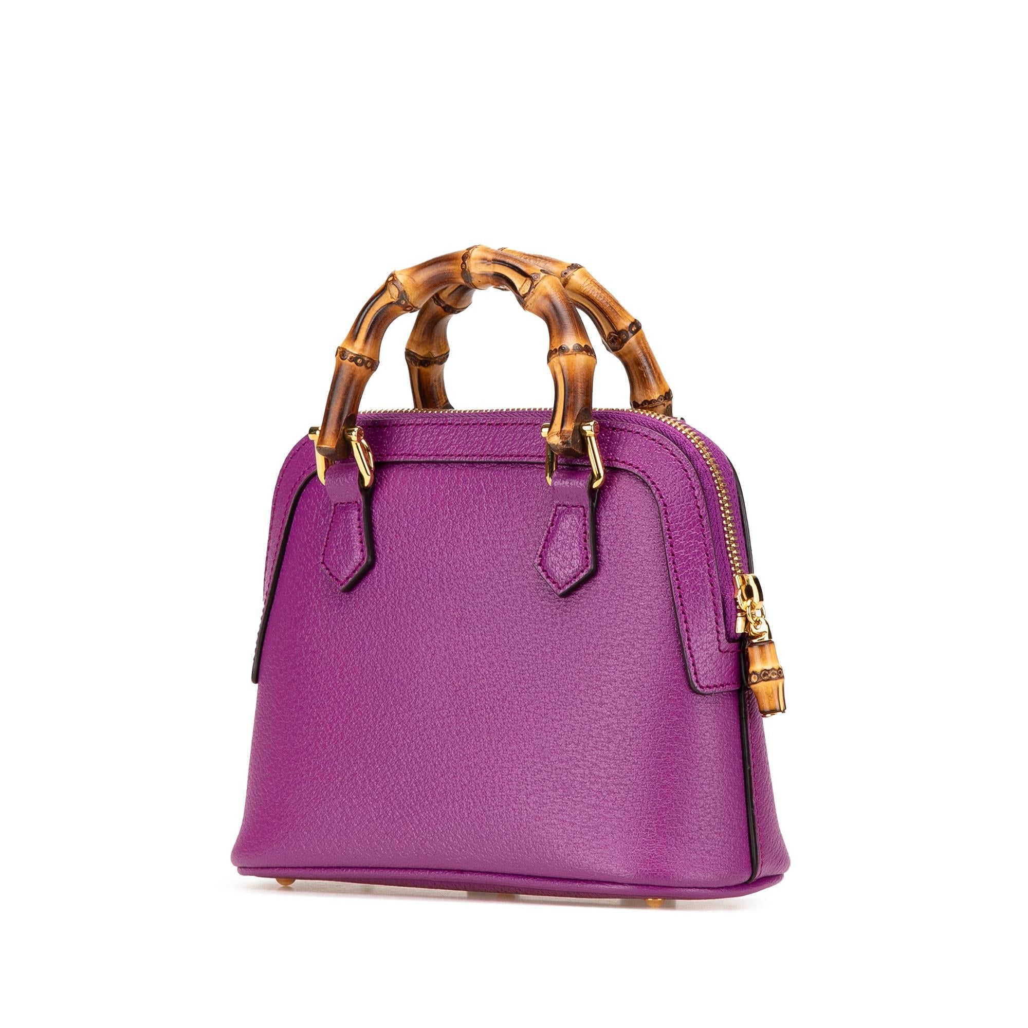 Gucci Mini Dollar Calfskin Bamboo Diana Dome Satchel