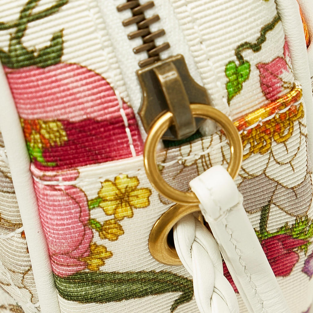 Gucci Mini Flora Trapuntata Canvas Crossbody Bag (SHG-26234)
