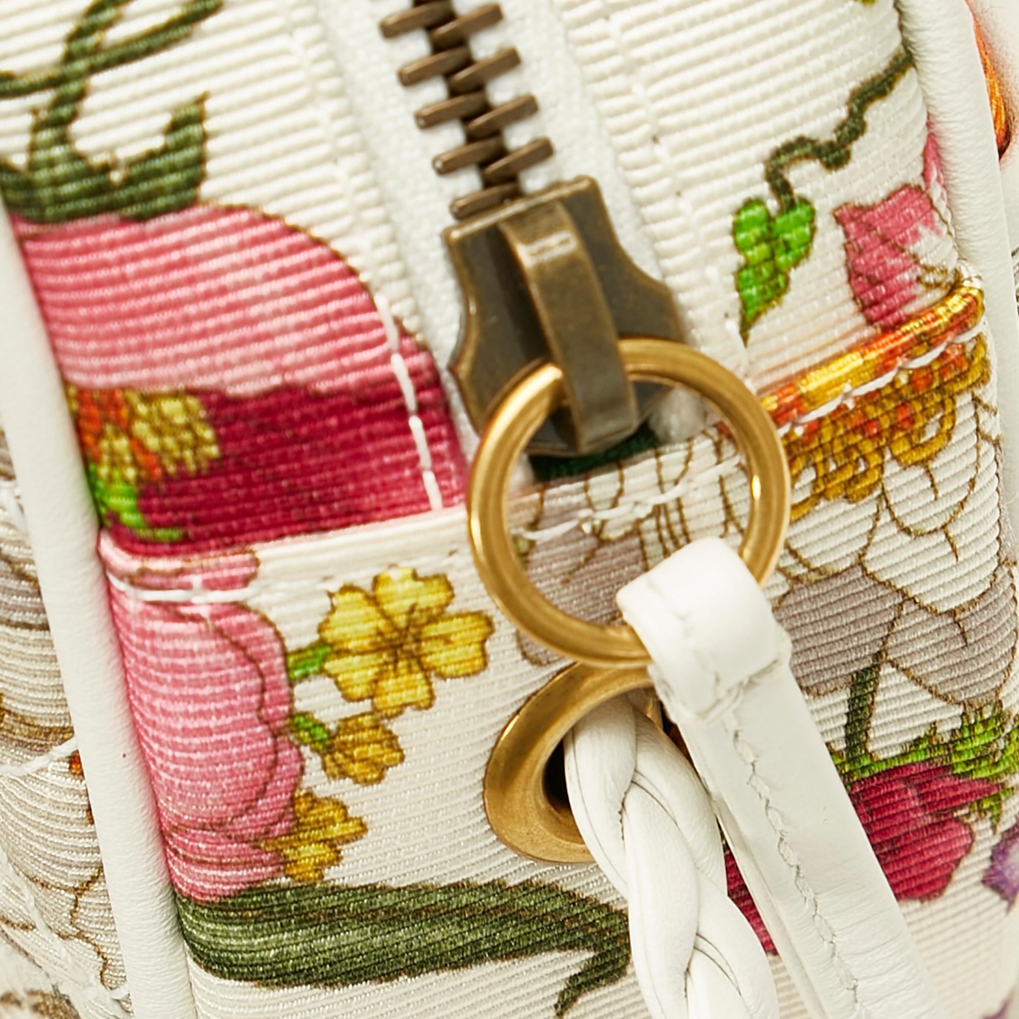 Gucci Mini Flora Trapuntata Canvas Crossbody Bag (SHG-26234)