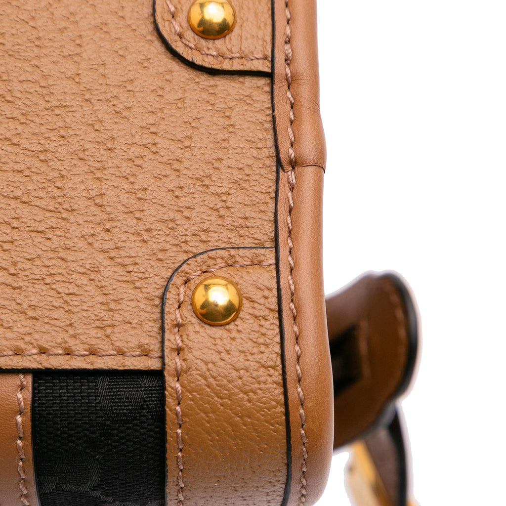Gucci Mini GG Canvas Web Bauletto Top Handle Bag