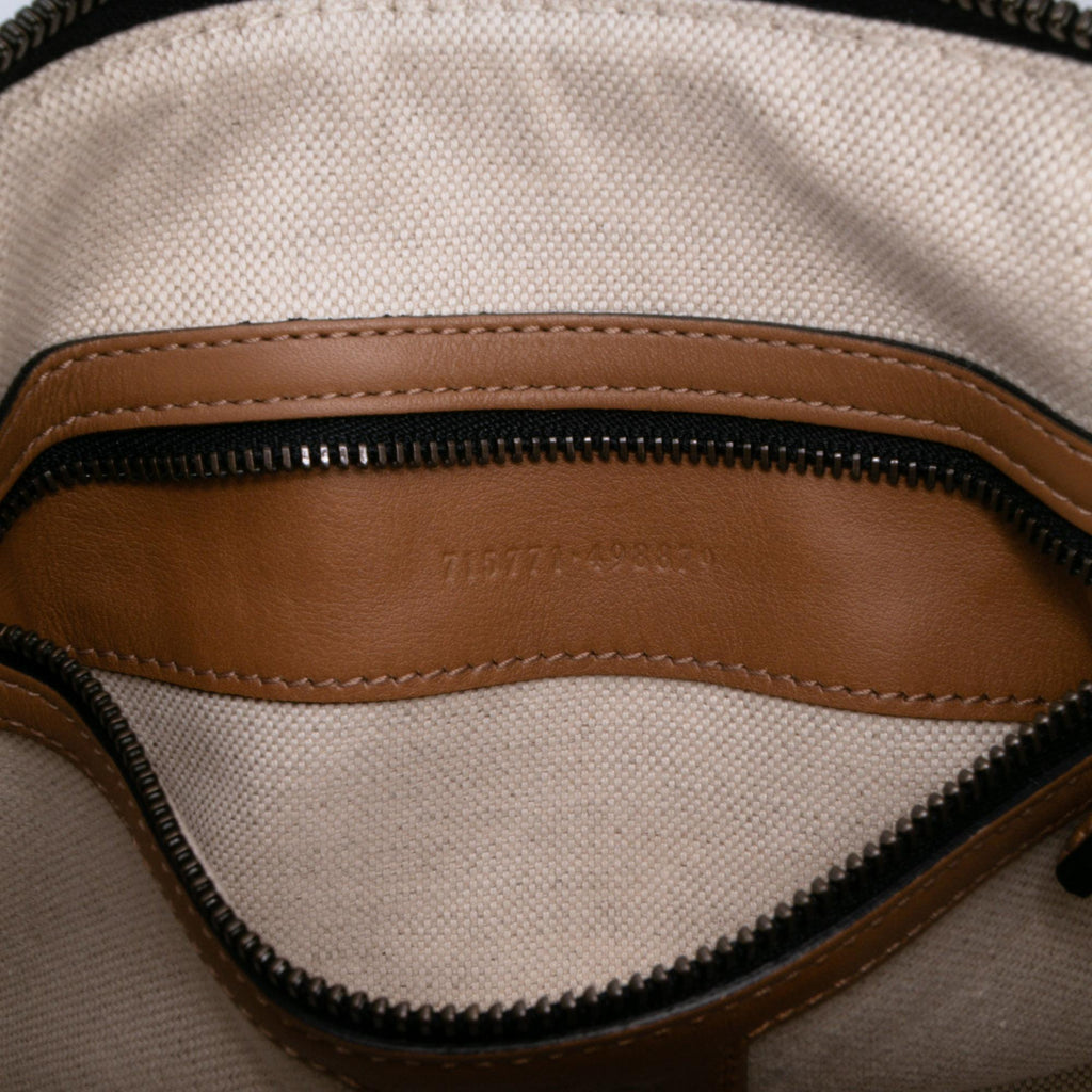 Gucci Mini GG Canvas Web Bauletto Top Handle Bag