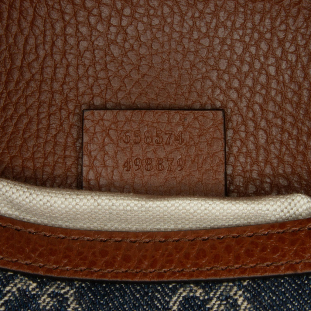 Gucci Mini GG Denim Horsebit 1955 Satchel (SHG-7wIpkG)