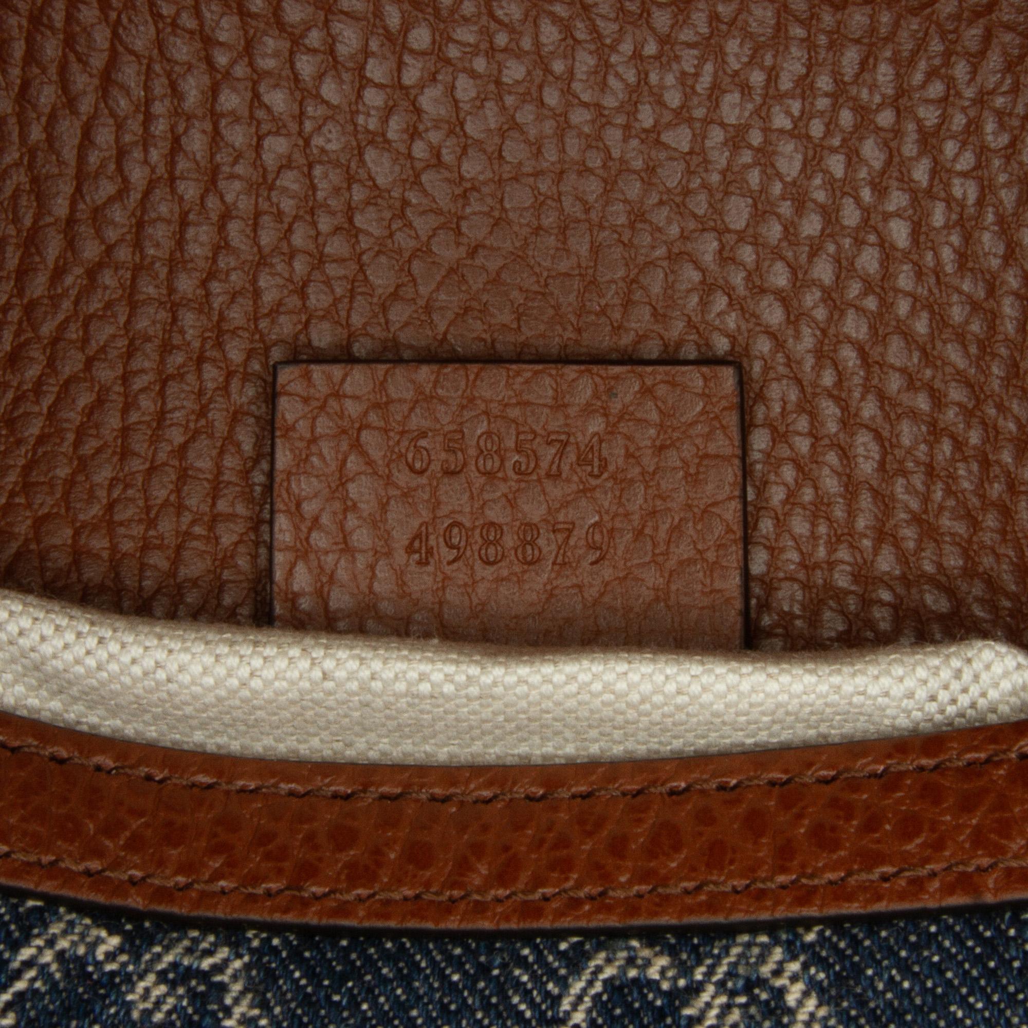 Gucci Mini GG Denim Horsebit 1955 Satchel (SHG-7wIpkG)
