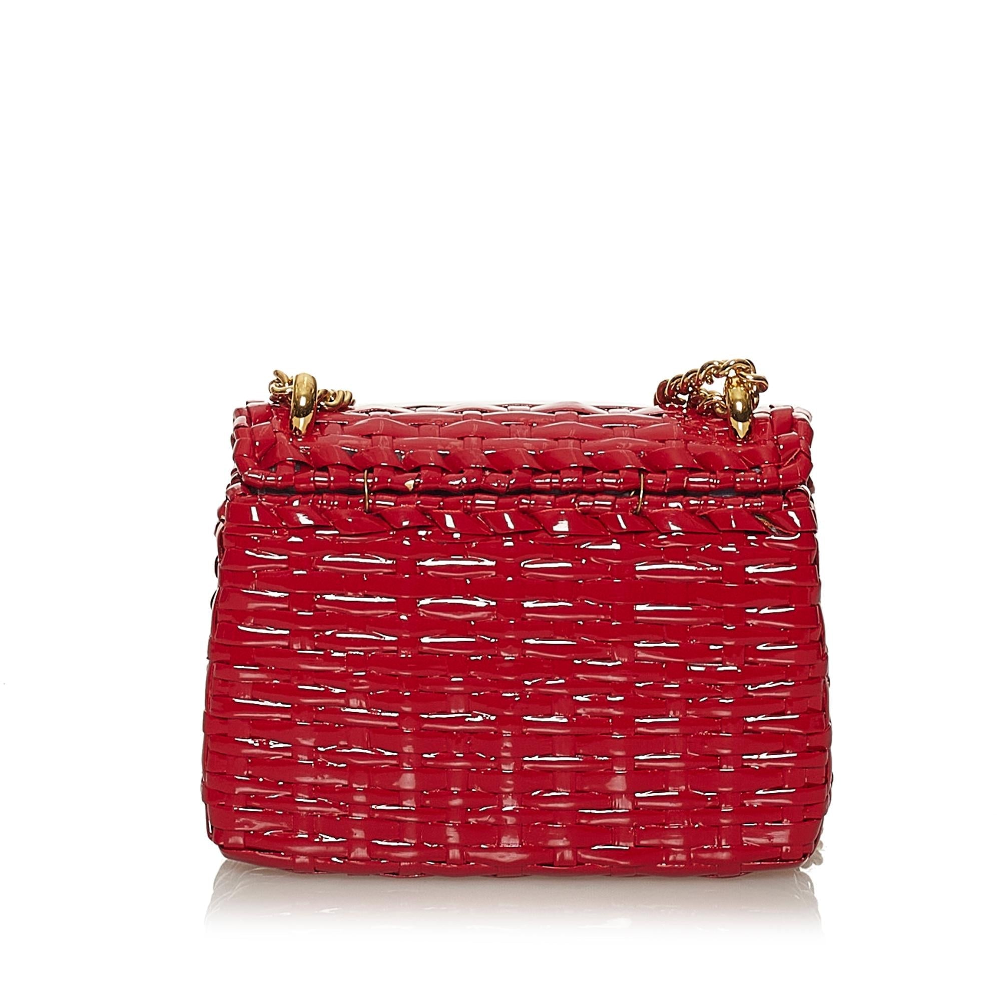 Gucci Mini Gucci Marmont Cestino Wicker Crossbody Bag (SHG-28617)