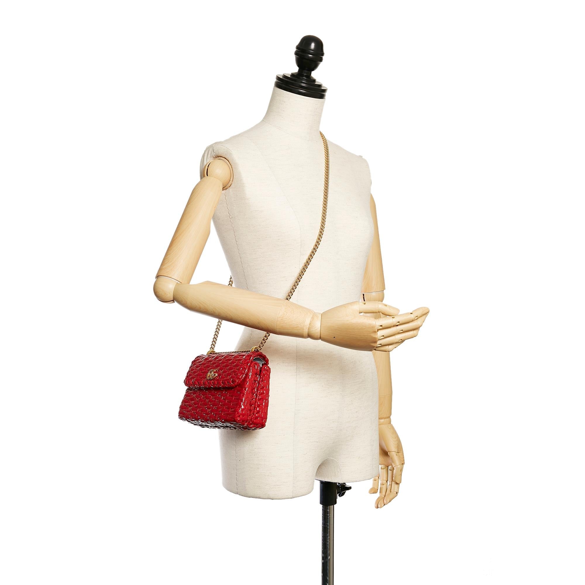 Gucci Mini Gucci Marmont Cestino Wicker Crossbody Bag (SHG-28617)