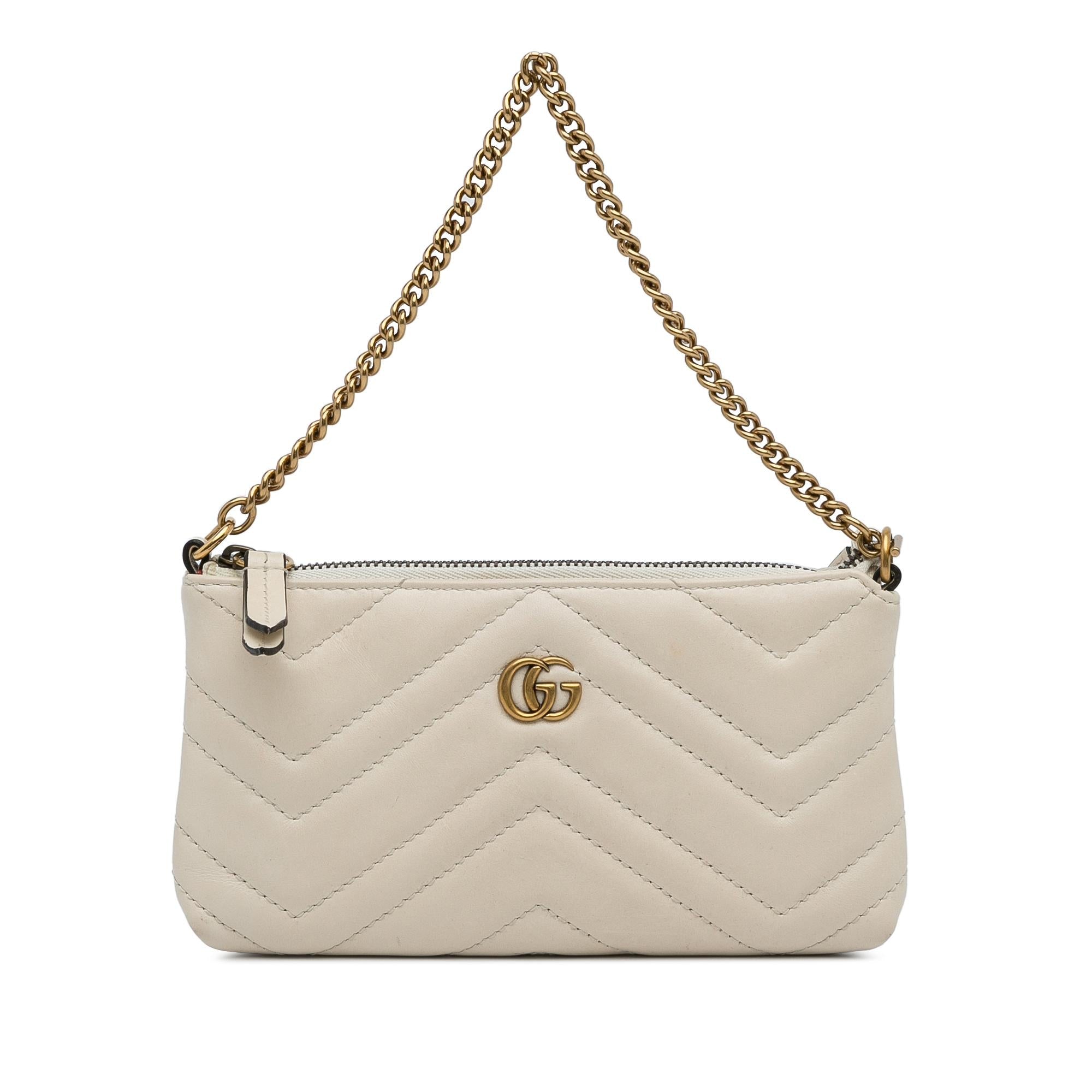 Gucci Mini GG Marmont Chain Baguette (SHG-Rla7Nz)