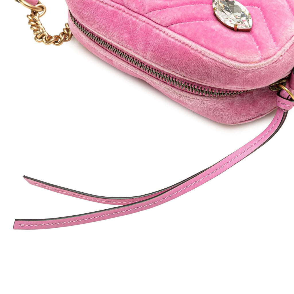 Gucci Mini GG Marmont Crystal Embellished Matelasse Velvet Crossbody