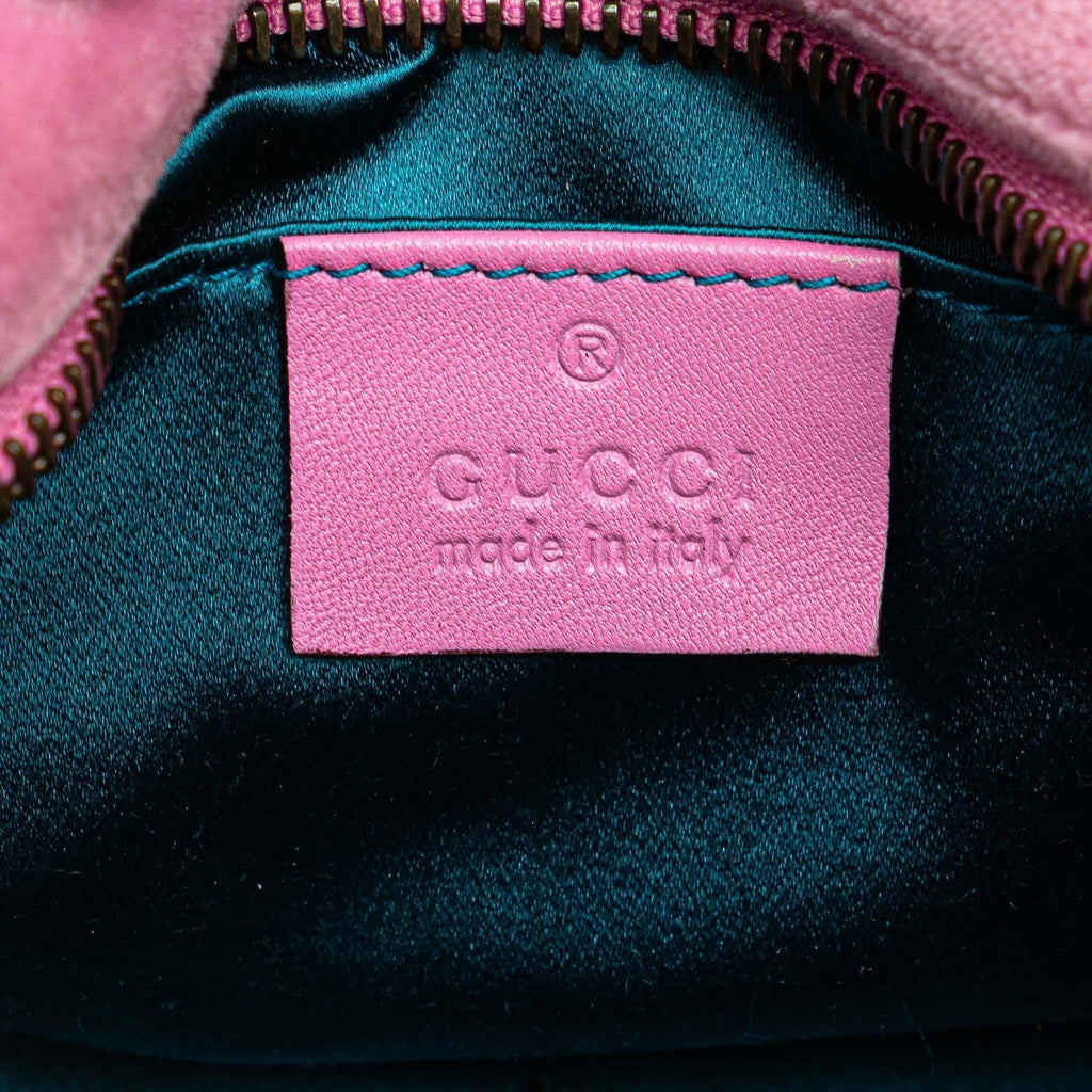 Gucci Mini GG Marmont Crystal Embellished Matelasse Velvet Crossbody