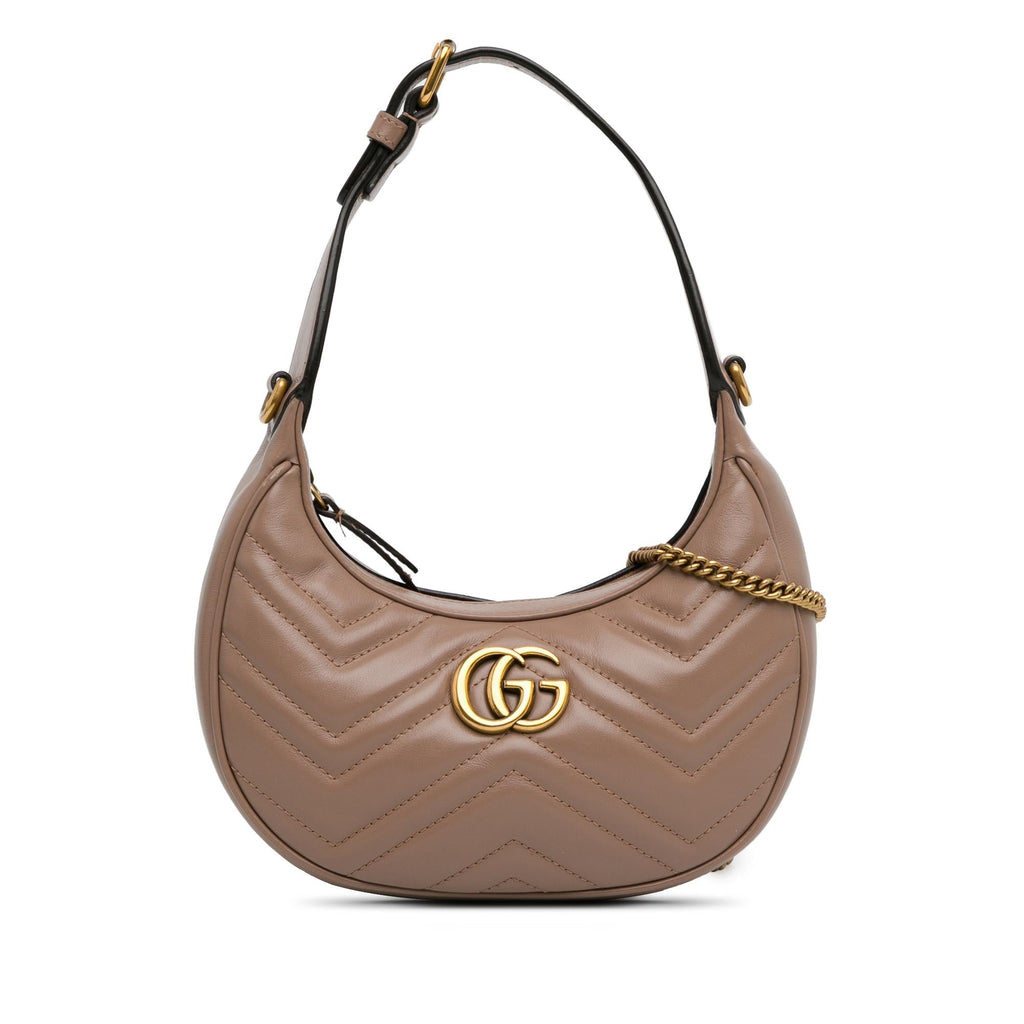 Gucci Mini GG Marmont Half Moon Bag (SHG-IhG8D5)