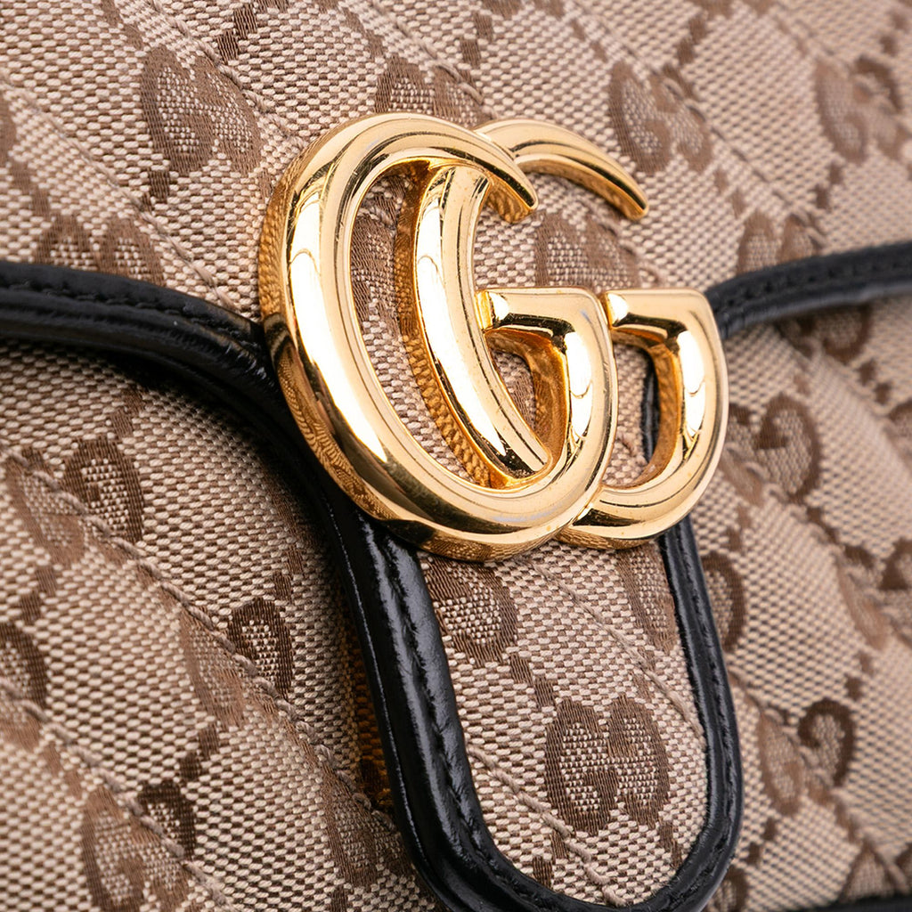 Gucci Mini GG Marmont Matelasse Canvas Flap Crossbody
