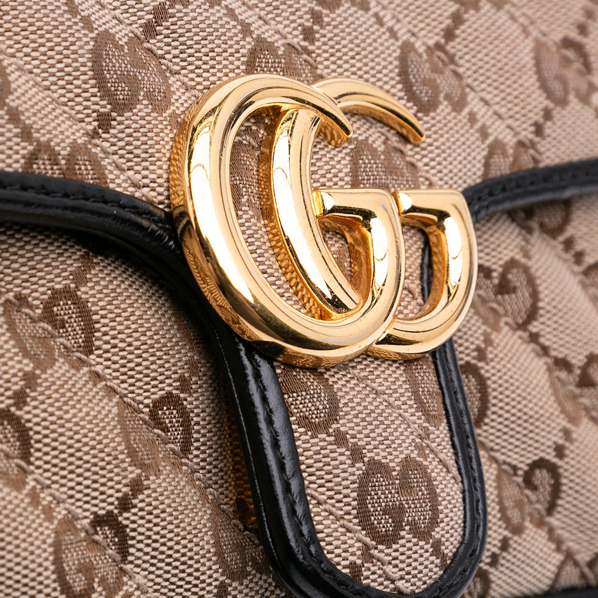 Gucci Mini GG Marmont Matelasse Canvas Flap Crossbody