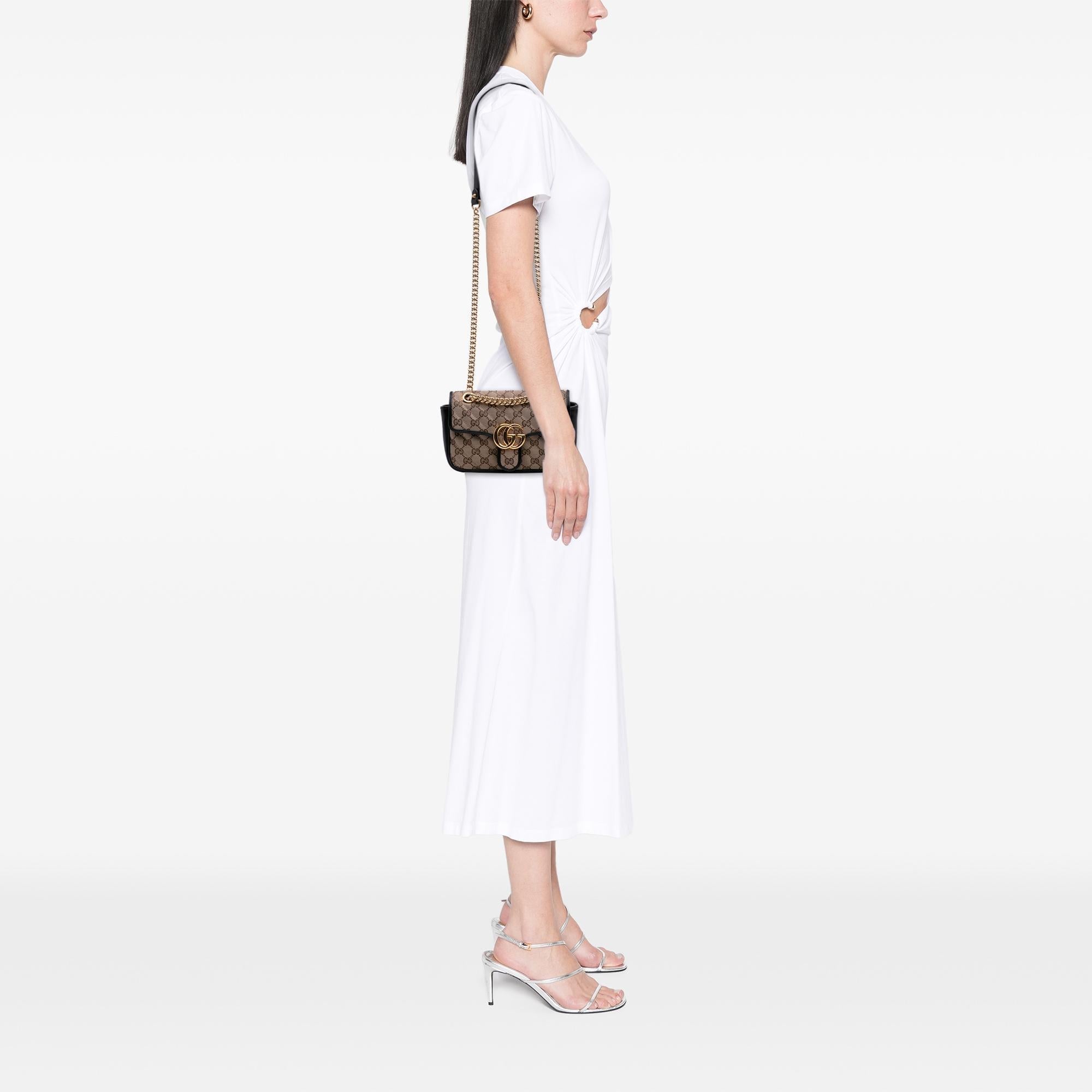 Gucci Mini GG Marmont Matelasse Canvas Flap Crossbody