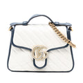 Gucci Mini GG Marmont Matelasse Diagonal Leather Torchon Top Handle Bag