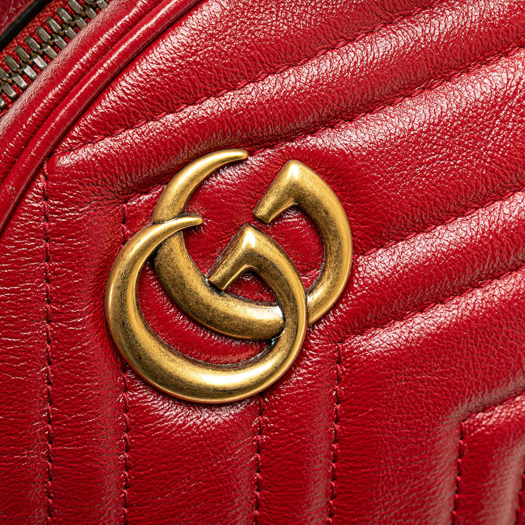 Gucci Mini GG Marmont Matelasse Leather Round Crossbody