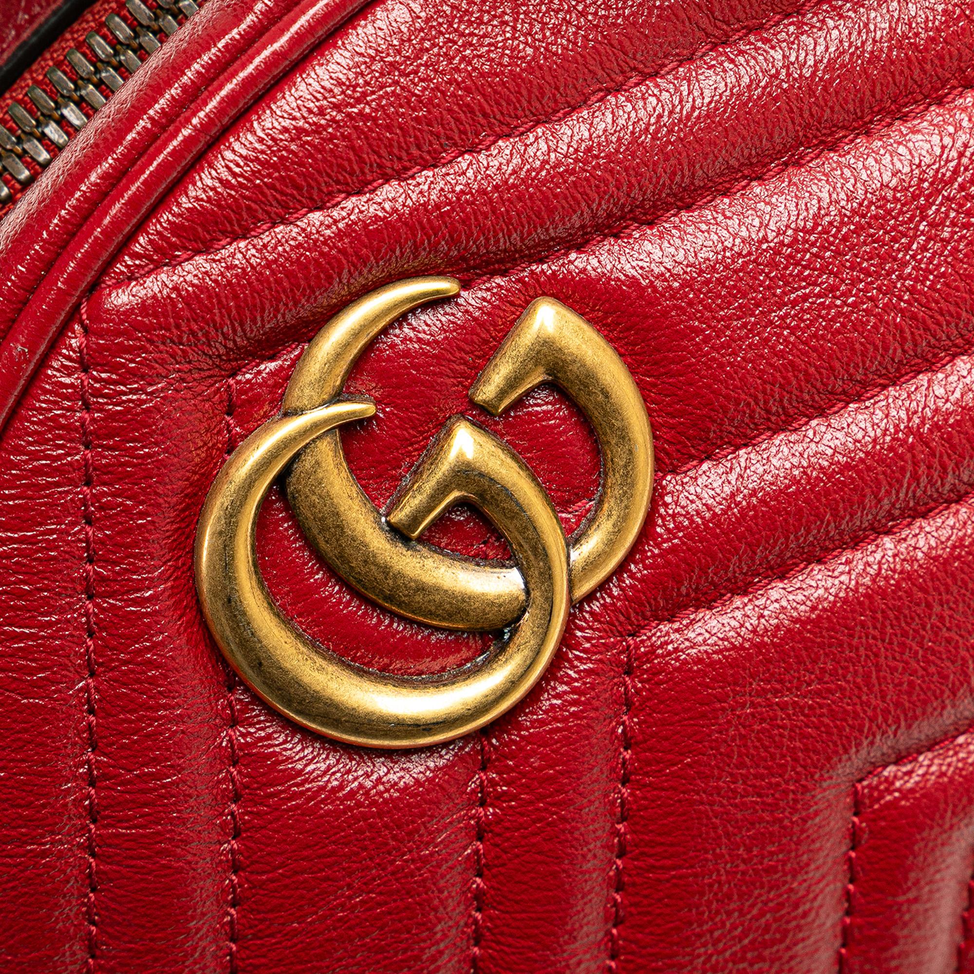 Gucci Mini GG Marmont Matelasse Leather Round Crossbody