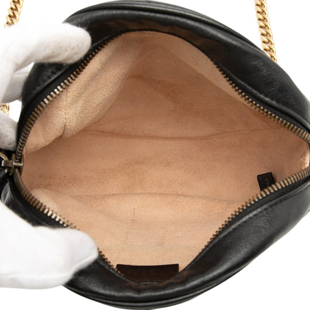 Gucci Mini GG Marmont Matelasse Leather Round Crossbody