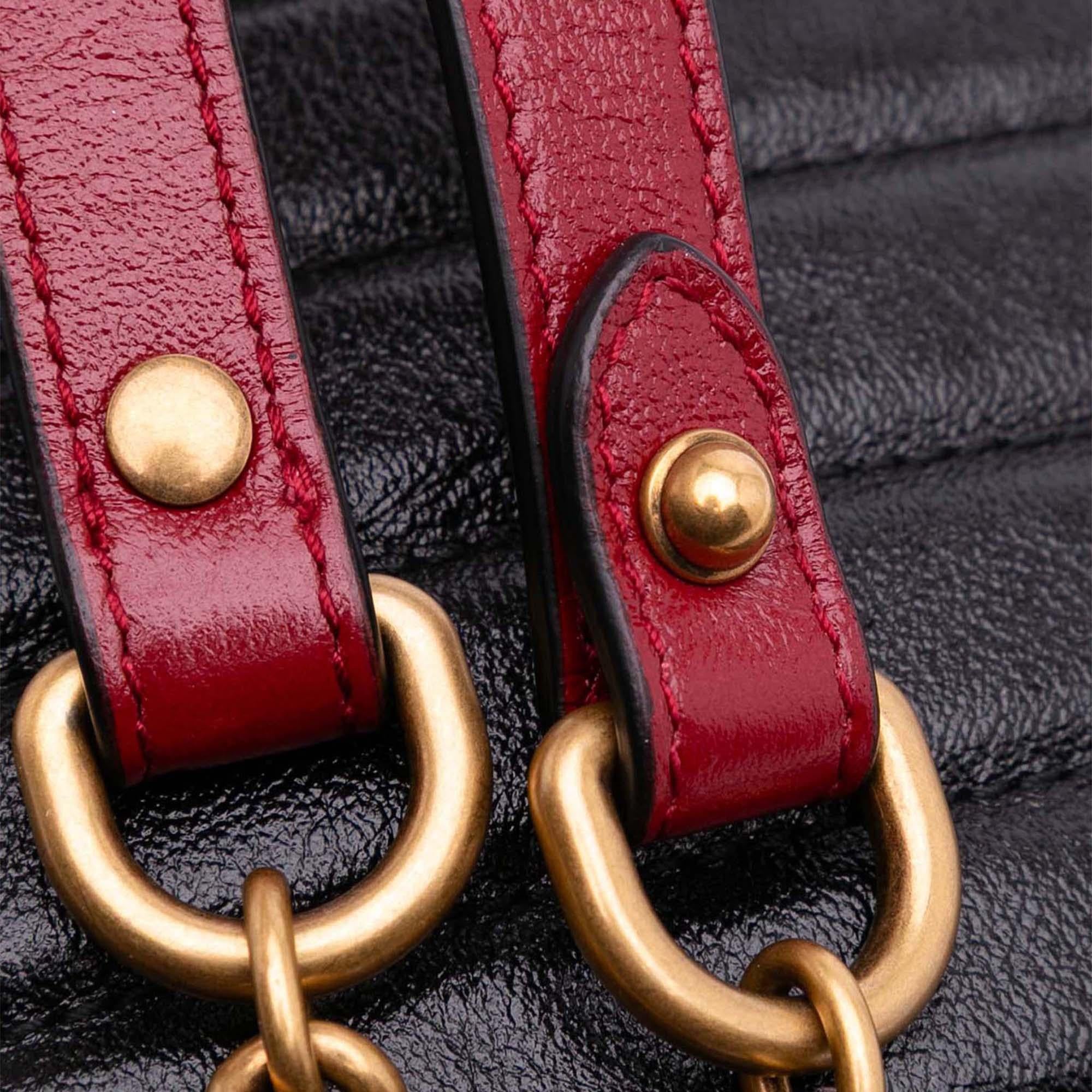 Gucci Mini GG Marmont Matelasse Leather Torchon Round Crossbody