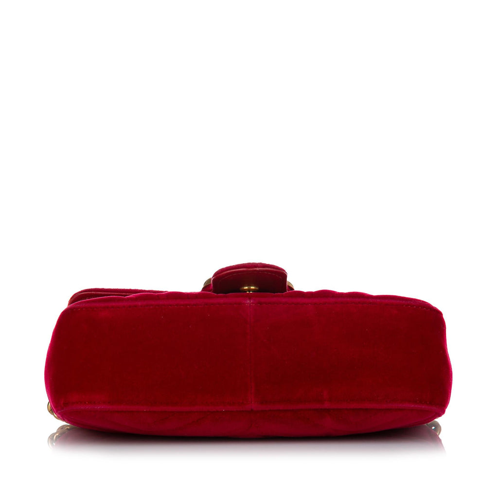 Gucci Mini Gucci Marmont Matelasse Velvet Crossbody Bag (SHG-27046)