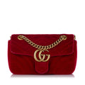 Gucci Mini Gucci Marmont Matelasse Velvet Crossbody Bag (SHG-27046)