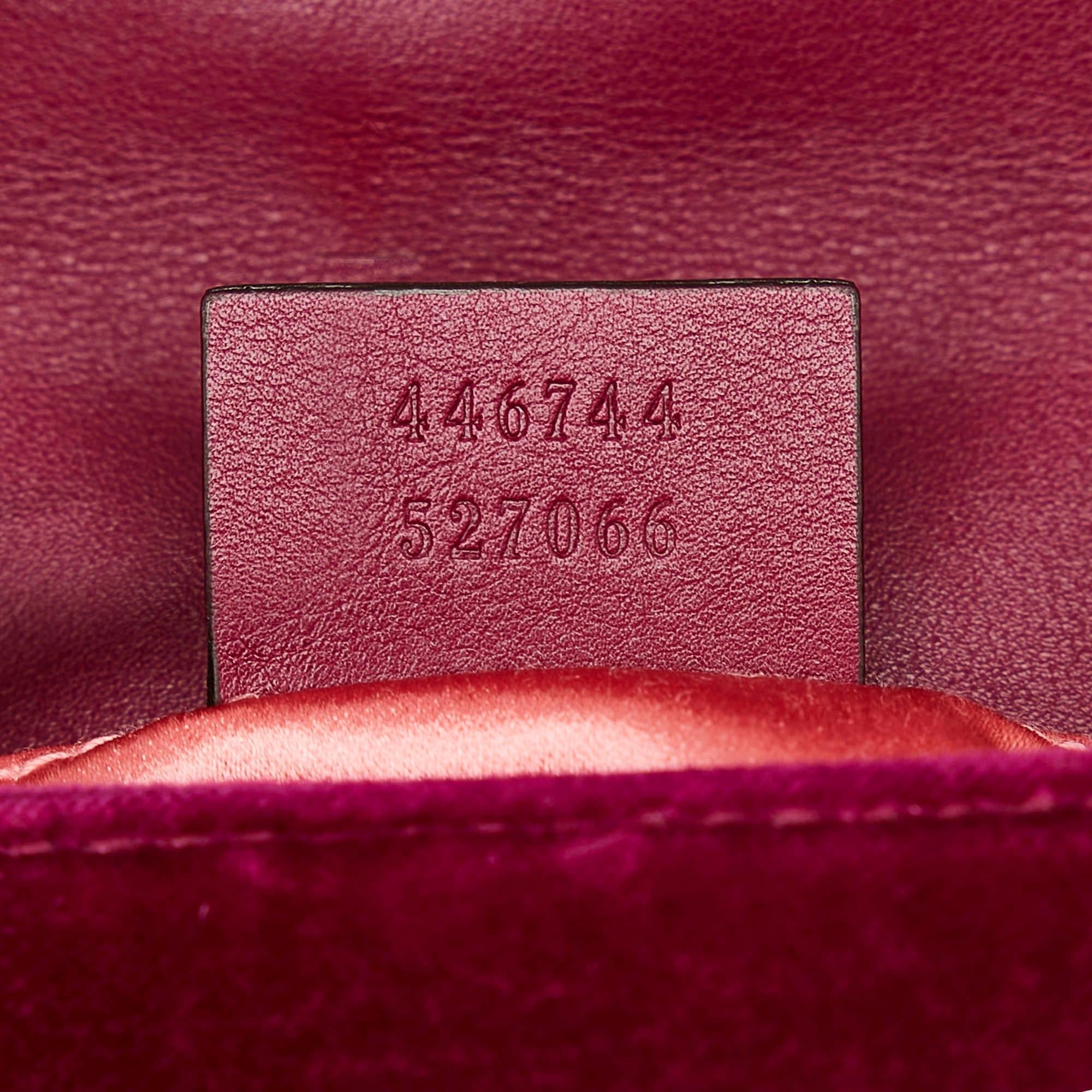 Gucci Mini Gucci Marmont Matelasse Velvet Crossbody Bag (SHG-29737)
