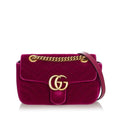 Gucci Mini Gucci Marmont Matelasse Velvet Crossbody Bag (SHG-29737)