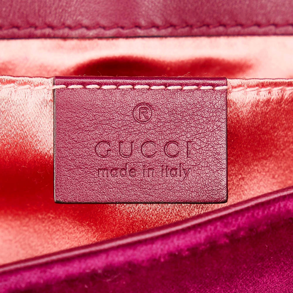 Gucci Mini Gucci Marmont Matelasse Velvet Crossbody Bag (SHG-29737)