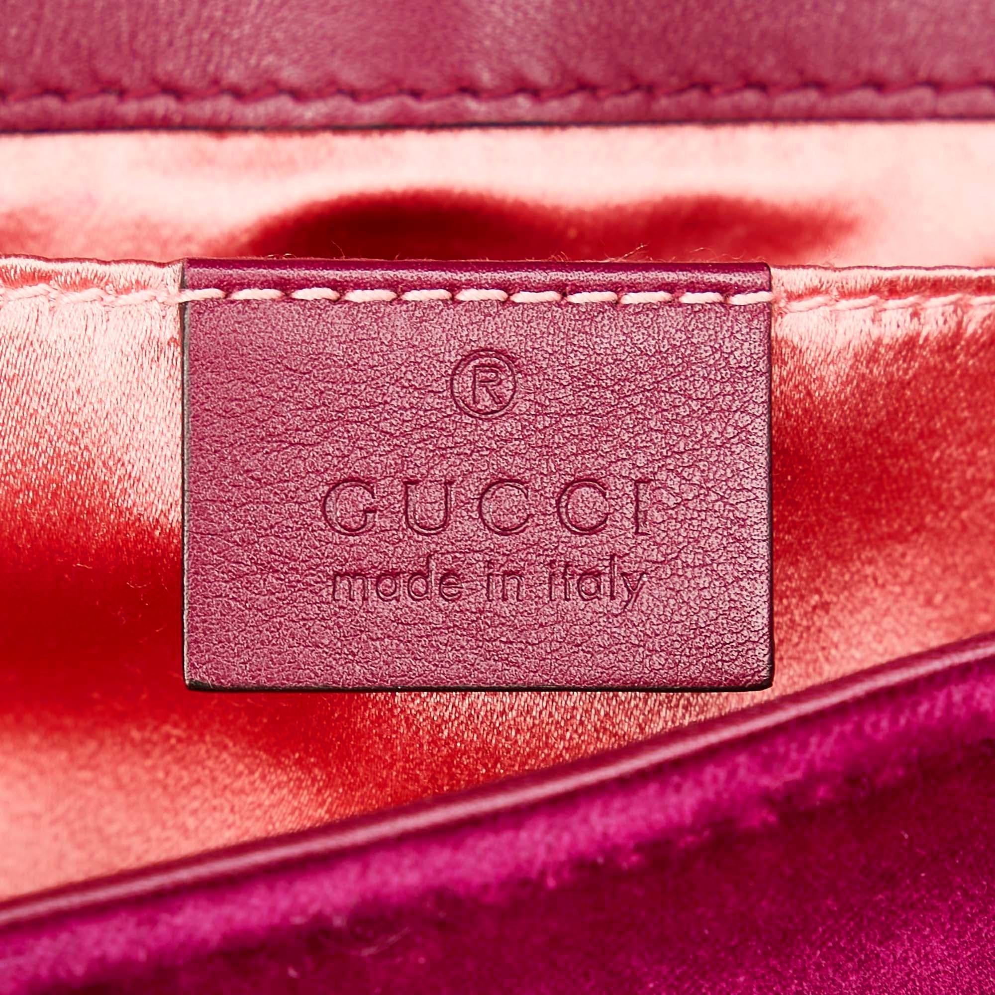 Gucci Mini Gucci Marmont Matelasse Velvet Crossbody Bag (SHG-29737)
