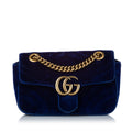Gucci Mini Gucci Marmont Matelasse Velvet Crossbody Bag (SHG-30351)