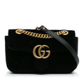 Gucci Mini GG Marmont Matelasse Velvet Crossbody (SHG-uTjykr)