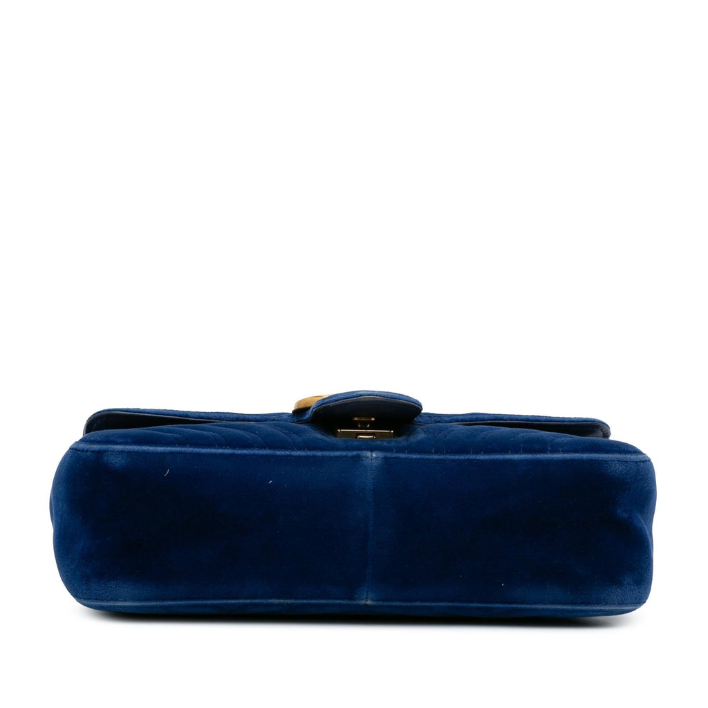 Gucci Mini GG Marmont Matelasse Velvet Crossbody (SHG-J4w2zv)