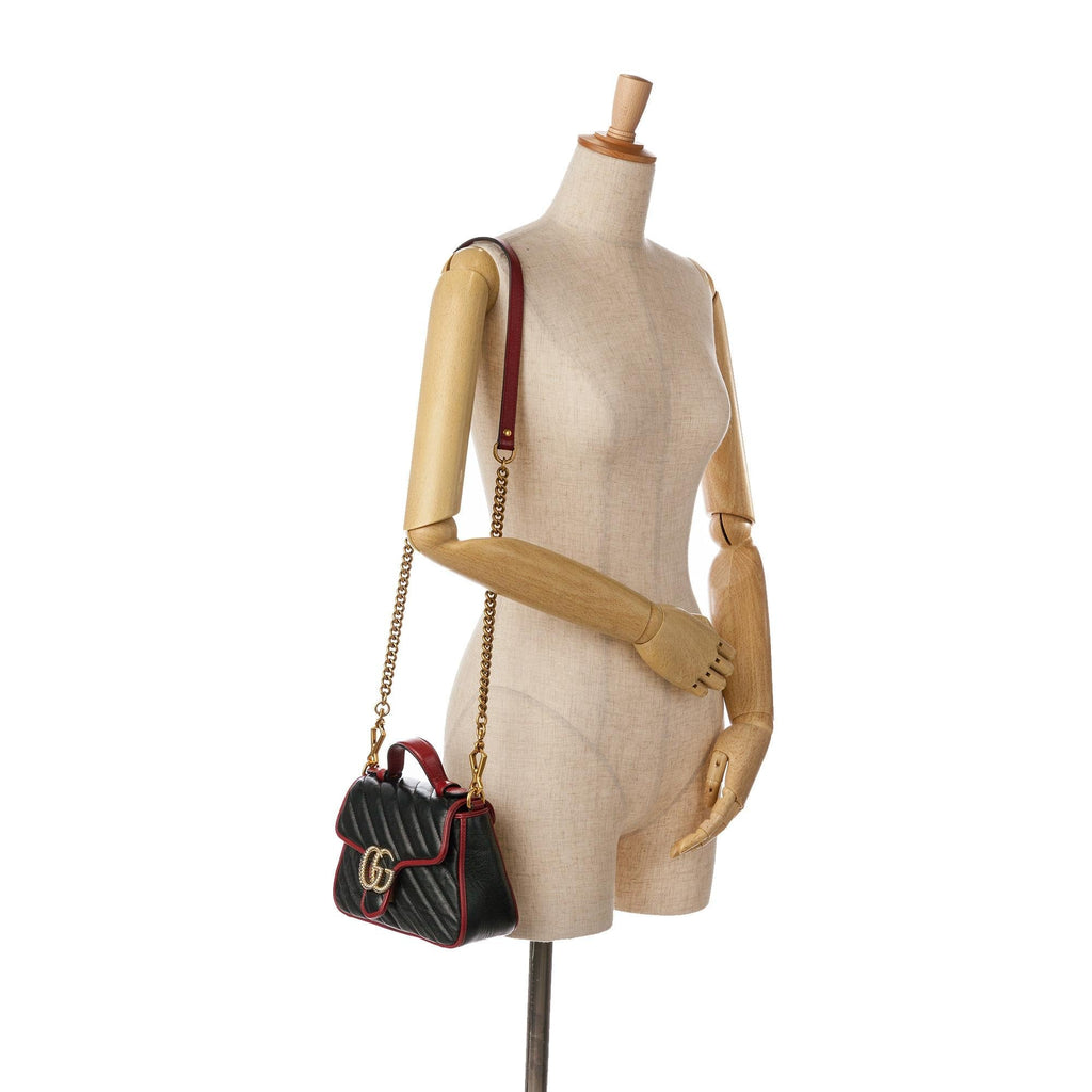 Gucci Mini GG Marmont Torchon Top Handle Bag (SHG-IPOg22)
