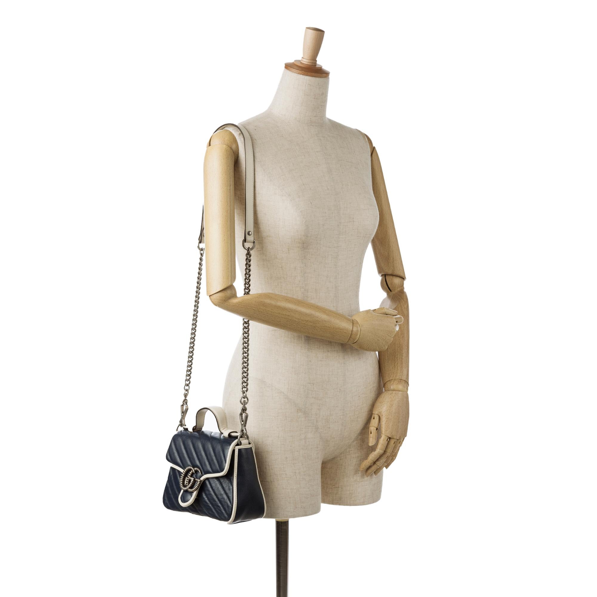 Gucci Mini GG Marmont Torchon Top Handle Bag (SHG-iT64DF)