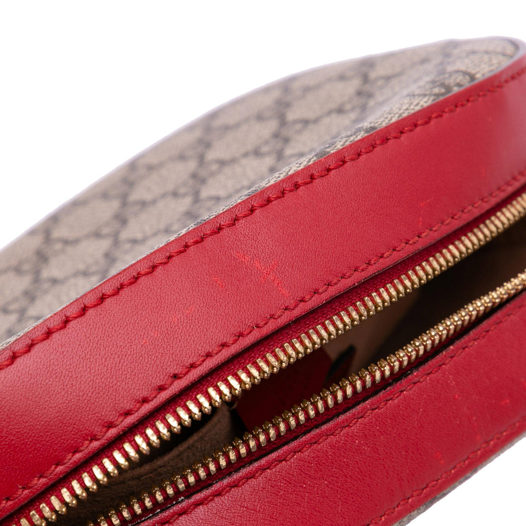 Gucci Mini GG Supreme Kingsnake Heart Embroidered Camera Bag