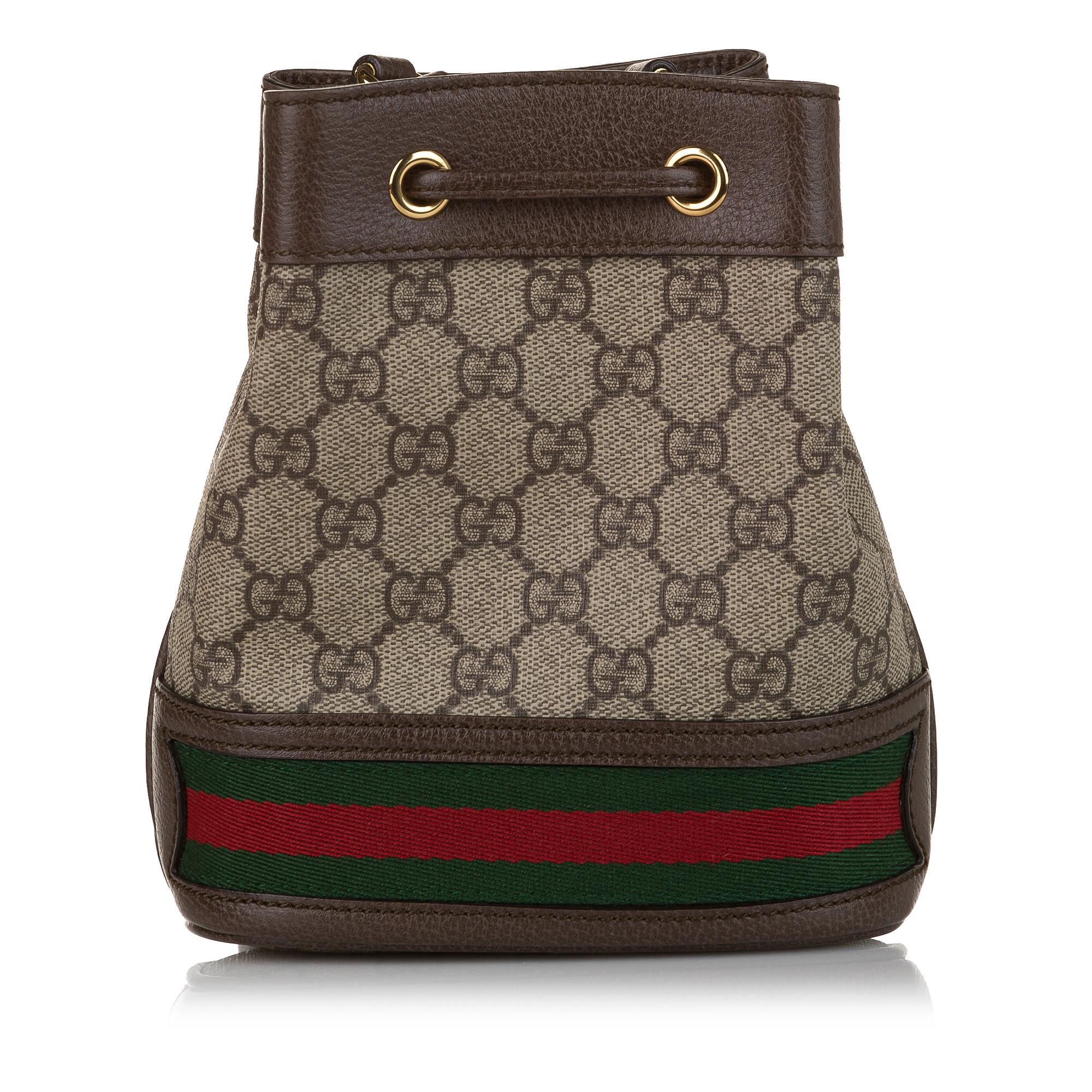 Gucci Mini Gucci Supreme Ophidia Bucket Bag (SHG-33829)