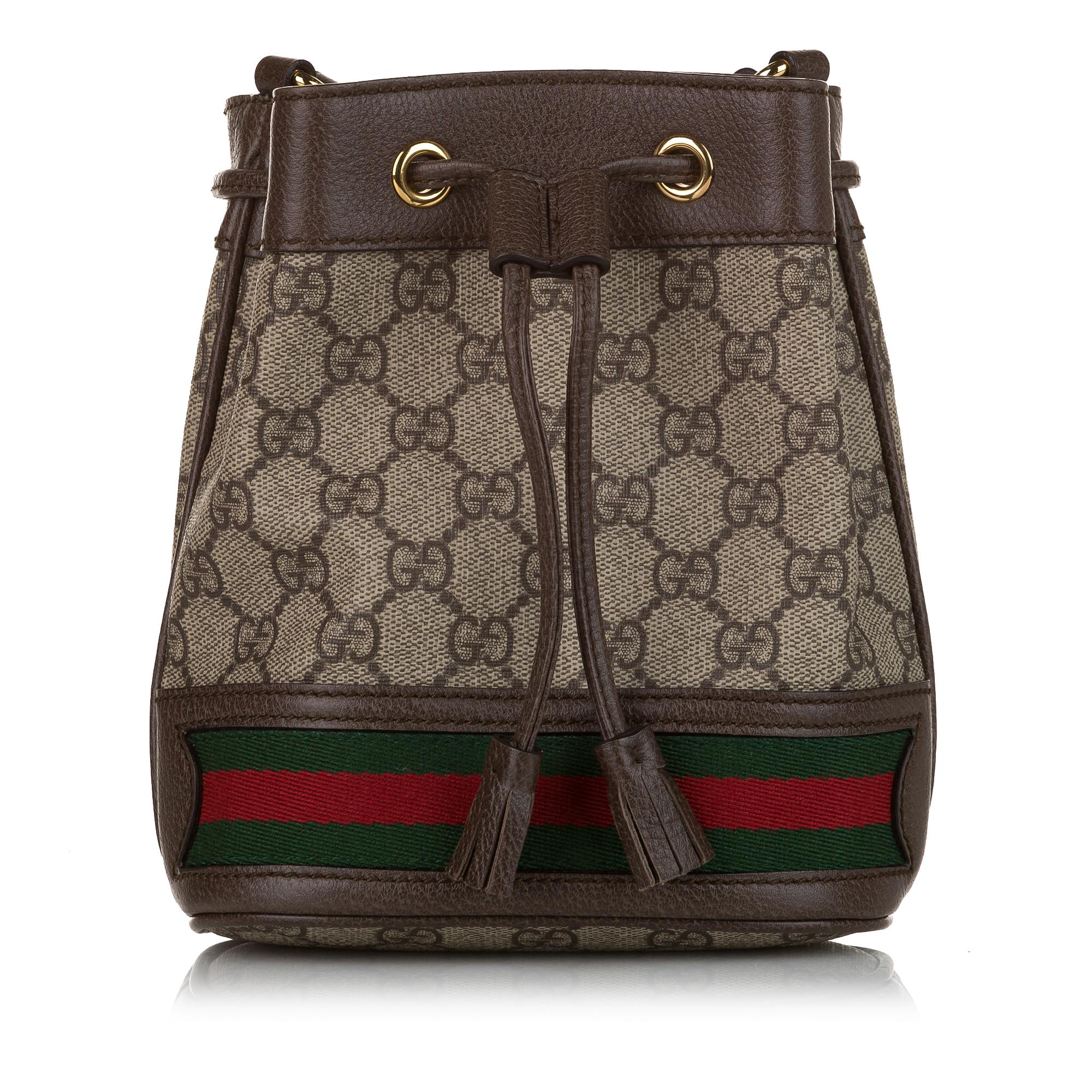 Gucci Mini Gucci Supreme Ophidia Bucket Bag (SHG-33829)