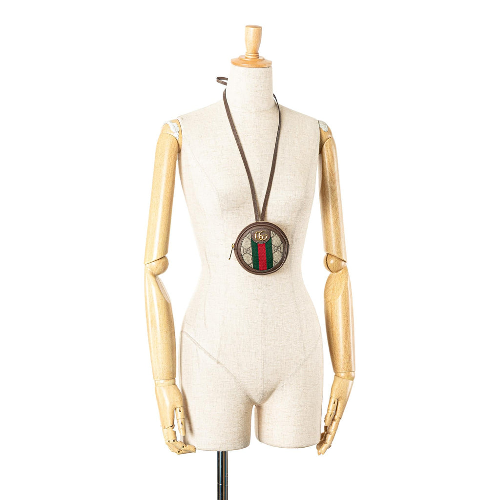 Gucci Mini GG Supreme Ophidia Round Neck Pouch