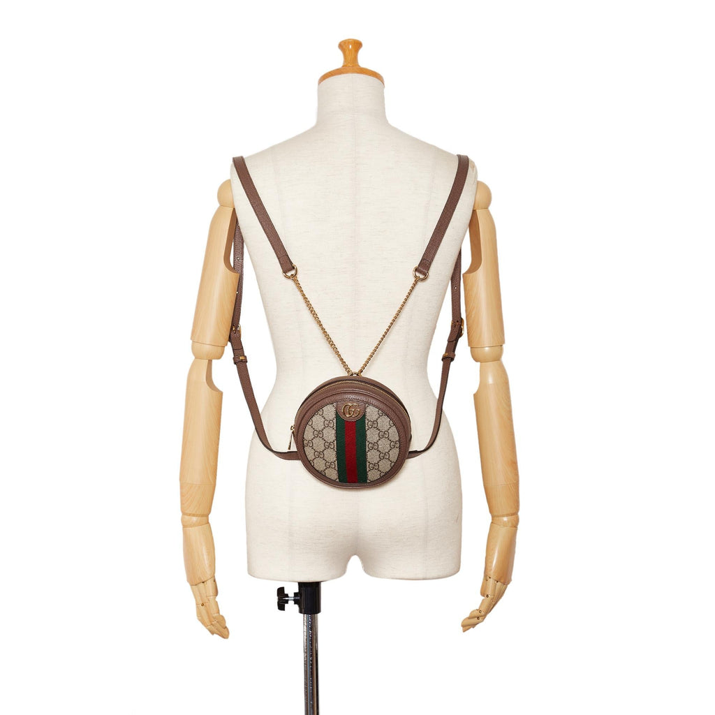 Gucci Mini GG Supreme Round Ophidia Backpack