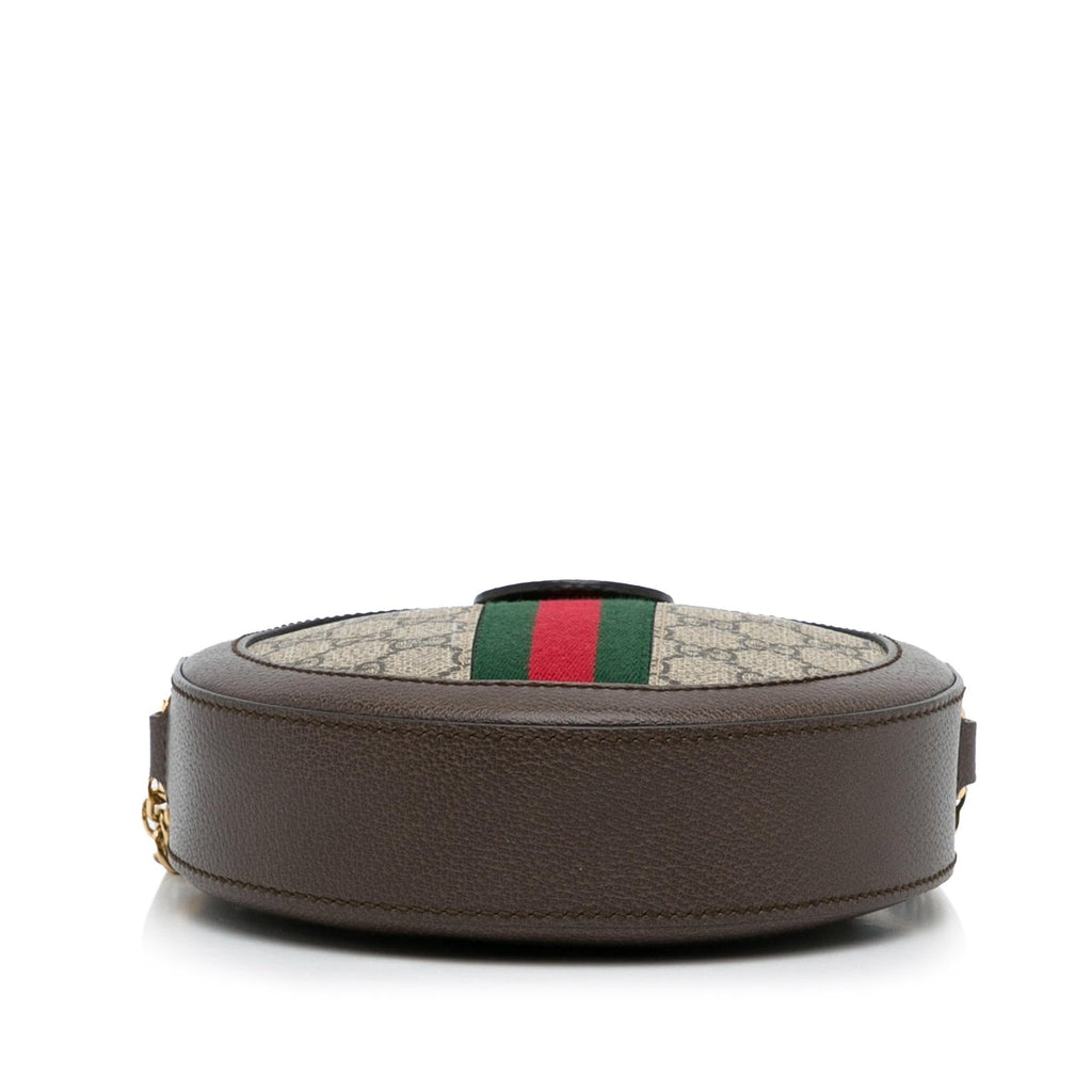 Gucci Mini GG Supreme Round Ophidia Crossbody (SHG-aFu3qu)